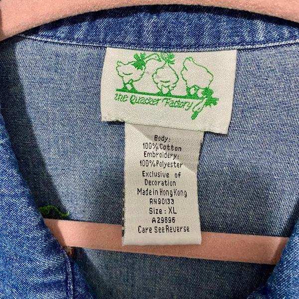 The Quacker Factory Vintage Strawberry Embroidered Denim Full Zip Jacket XL - Image 2