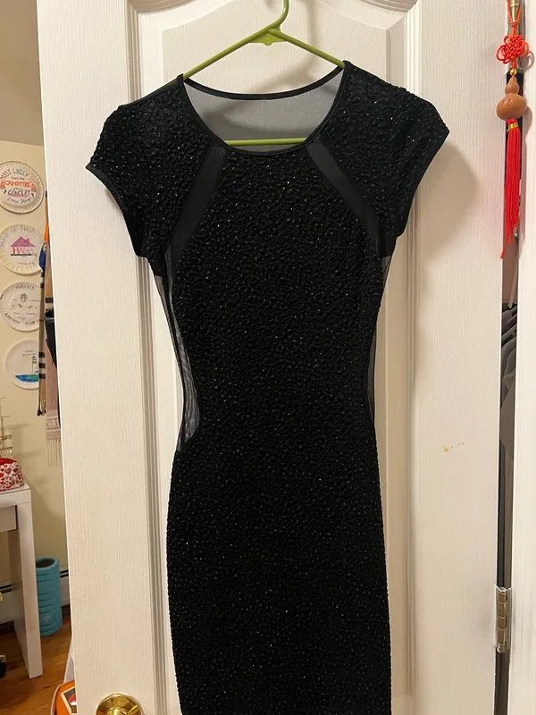 Windsor Sheer mini black dress - Image 4