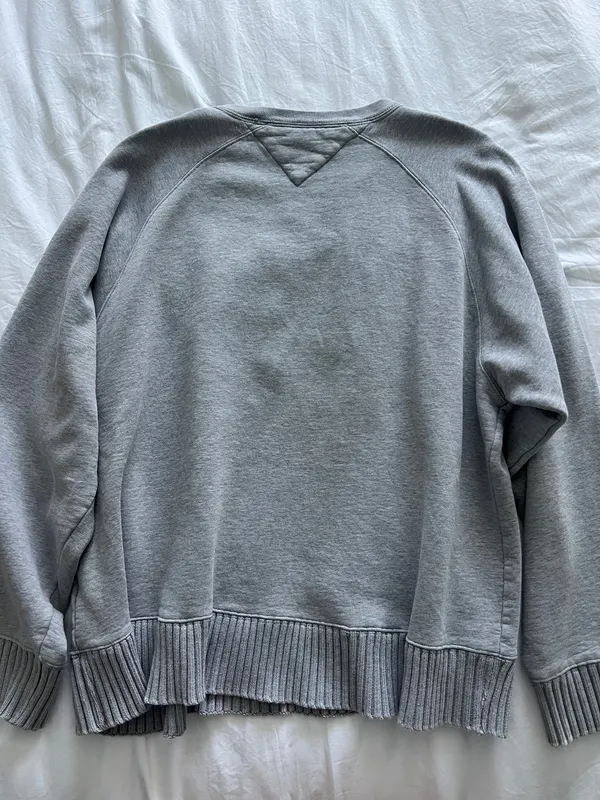 Grey V-Neck Tommy Hilfiger Sweater with H patch  - Image 3