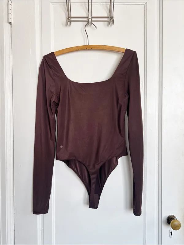 Lululemon • Wundermost Ultra-Soft Nulu Square-Neck Long-Sleeve Bodysuit brown - Image 11