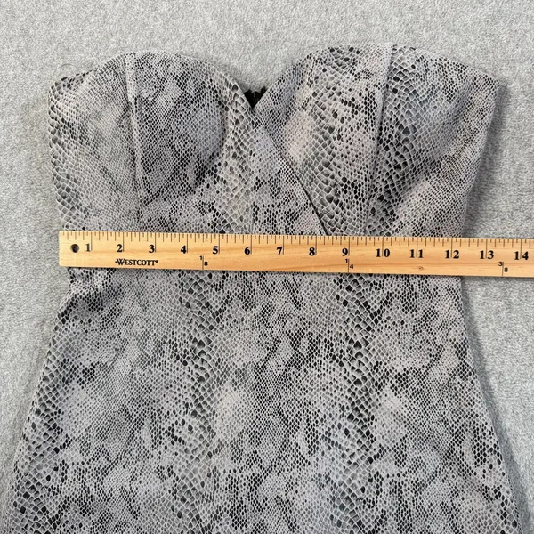 Haute Monde Women's Small Snake Print Strapless Bodycon Mini Dress Gray Black - Image 4