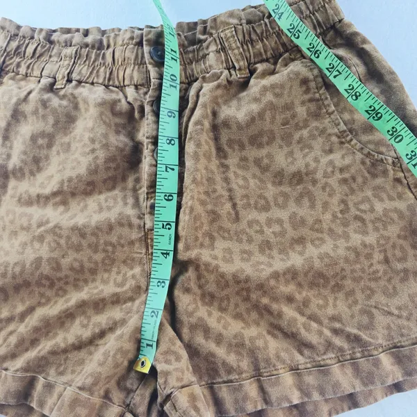 Gap Leopard Print Shorts‎ High Waist Paperbag Orange Khaki Casual Petite 6 - Image 7