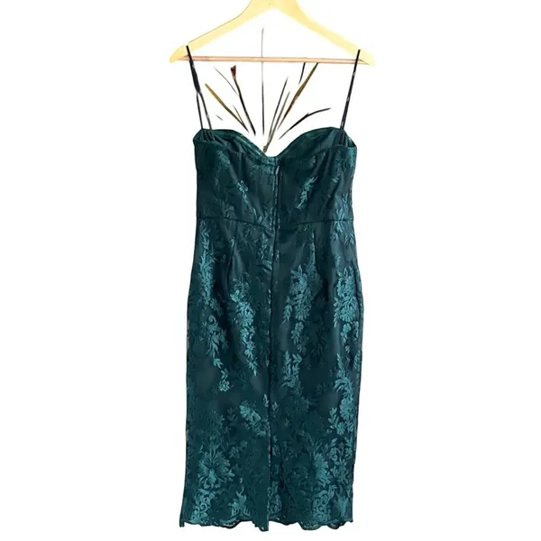Lulus What a Knockout Forest Green Embroidered Strapless Dress - Image 12