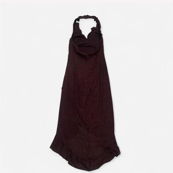 Vintage 90s Y2K Rampage Glitter Halter Ruffle Dress - Image 5