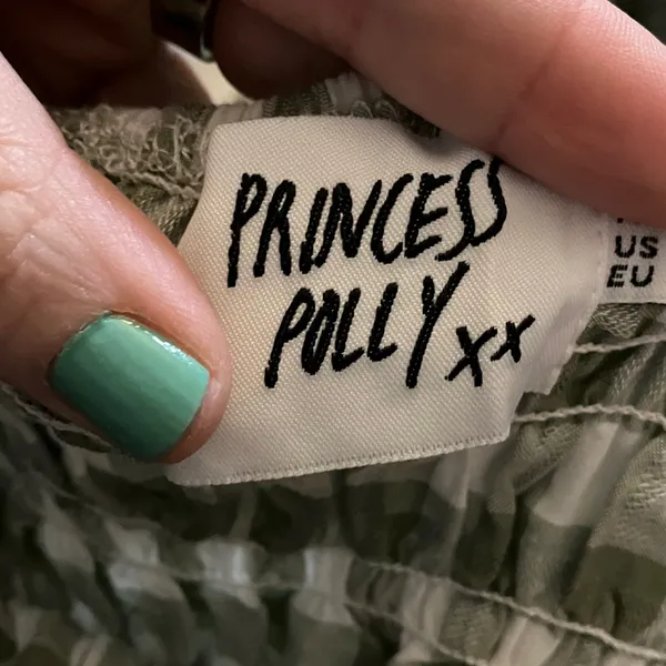 Princess Polly Adelio Green Plaid Puff Sleeve Mini Dress, Size 0 - Image 4