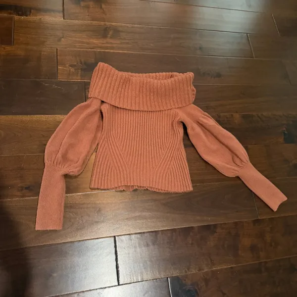 ANTHROPOLOGIE Tessa Off the Shoulder Puff Sleeve Sweater Top Size XS - Image 8