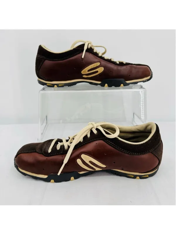 Vtg Y2K Sketchers Sneakers Bowling Shoe Brown Leather Women's 7.5 Retro Grunge - Image 7