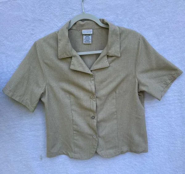 White Stag Tan Button-Up Blouse - Image 2