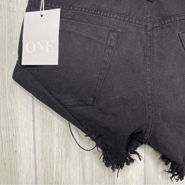 NEW One Teaspoon Bandits Relaxed Fit Twisted Cuff Hem Shorts Black Panther 29 - Image 9