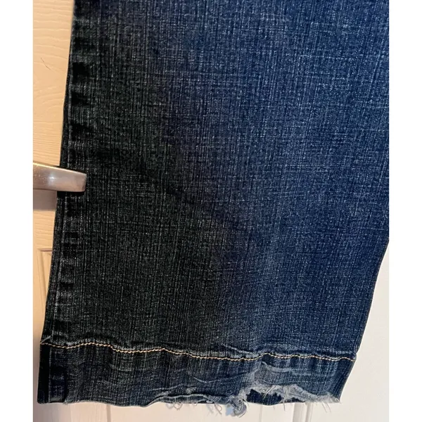 Hint Jeans Women's Wide Waist Band Wide Leg Back Legs Frayed‎ Size 11 - Image 5