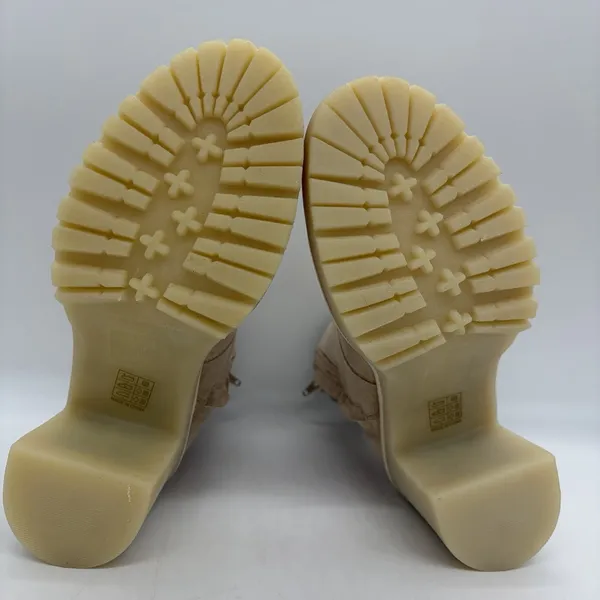 NWOT Oasis Society Womens 8.5 Booties‎ Pink Beige Fabric Platform Heels Ankle - Image 6
