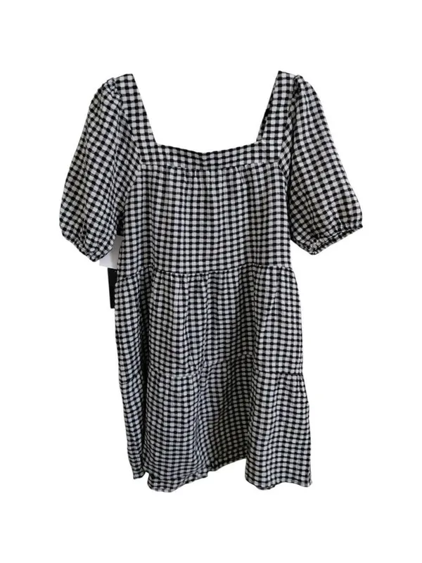 Black Tape Black White Gingham Mini Dress XL - Image 7