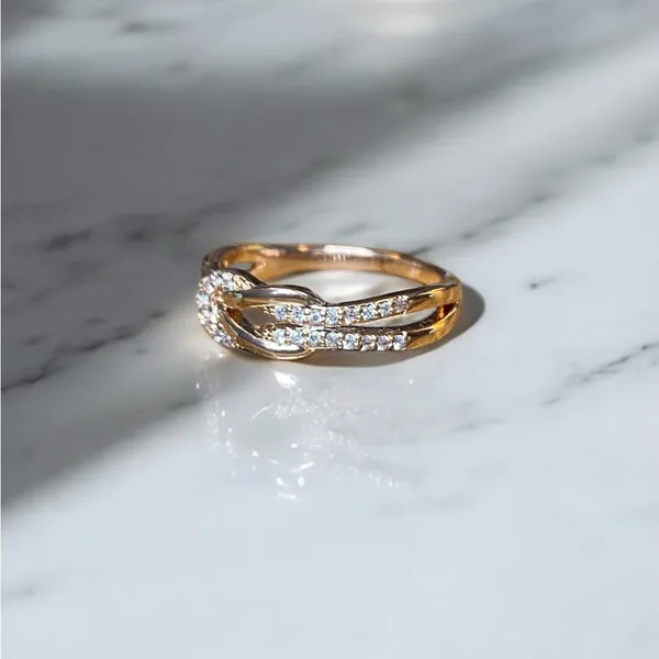 Rose Gold Mother Daughter Best Friend Knot Ring Size 6.5 New - Image 2