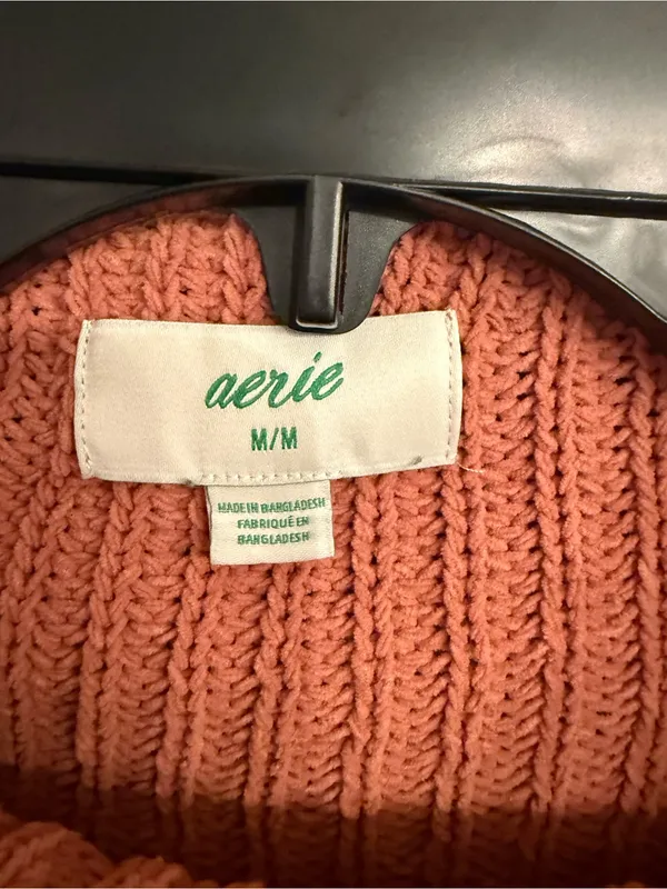 aerie Chunky Cowl Neck Sweater - Rusty Orange - Image 5