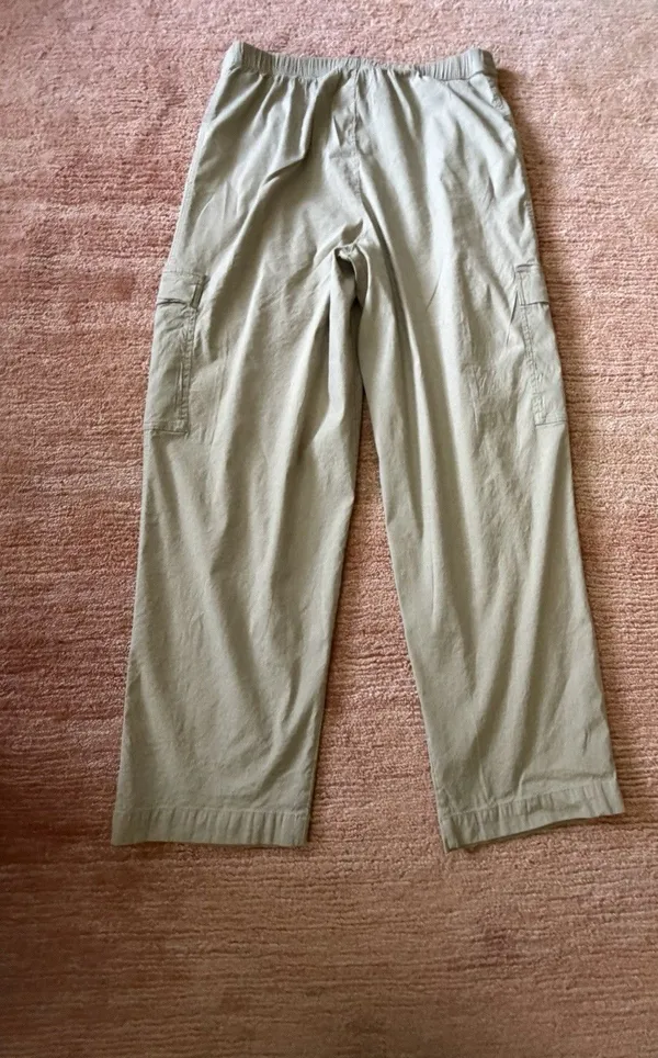 Athleta Women’s S Beige Linen Blend Wide Leg Cargo Pants - Image 6