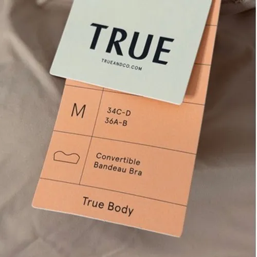 True& Co True Body Wireless Bandeau Bra Size Medium in Desert‎ NEW - Image 4