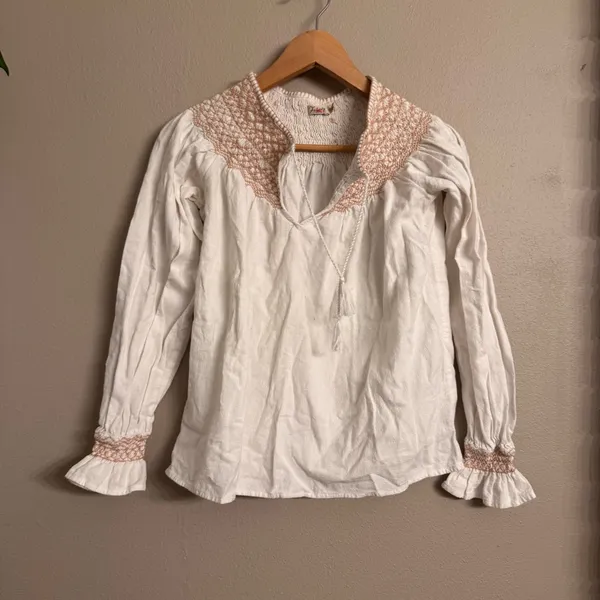 FAHERTY‎ Laura Smocked Peasant Top - Image 2