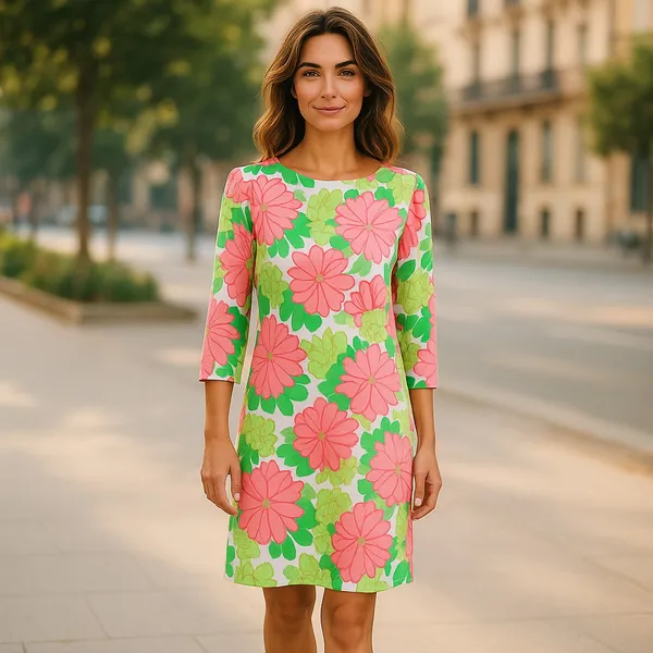 crown & ivy Womens Dress Size XS Pink Green White Sea‎ Turtles Flowers Beach NEW - Image 2