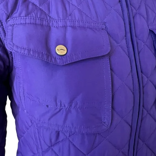 LRL RALPH LAUREN Purple Quilted Long-sleeve Puffer Barn Jacket - Image 5