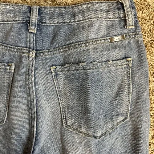 KanCan Jeans Women Size 7/27 Blue Light Wash High‎ Rise Straight Stretch Raw Hem - Image 6