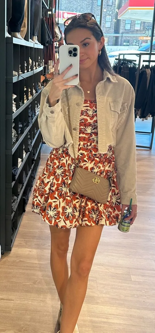 Macy's Orange and Navy Mini Bubble Dress - Image 2