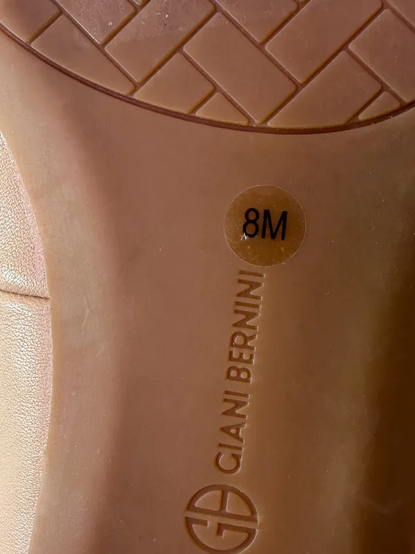 Giani Bernini Blush Nude Pointed-Toe Flats with Gold Hardware - Image 8