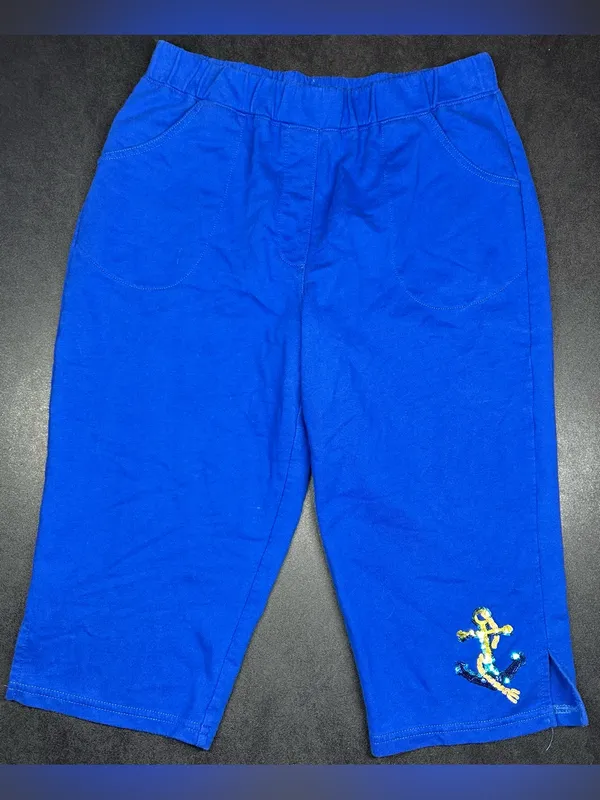 Quacker Factory Women’s Size S Nautical Sequin Top & Capri Pants Set - Image 6