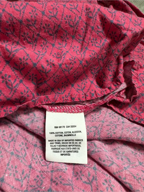 Anthropologie Maeve Off Shoulder Top Pink Blue Floral Feminine Smocked - Image 7