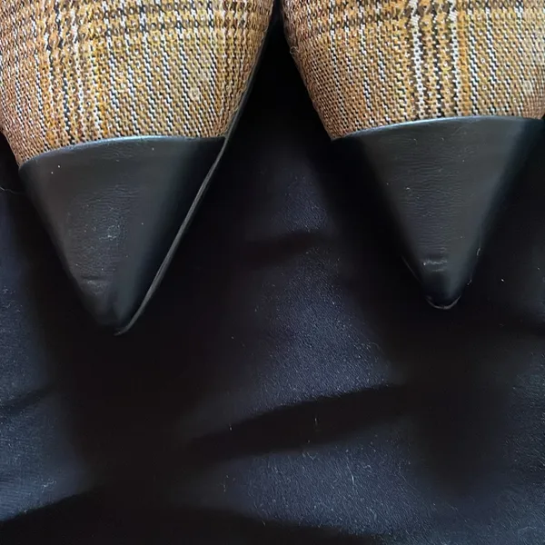 Charles & Keith sequin plaid kitten heels - Image 8