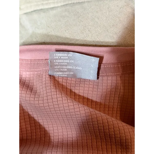 Columbia Granite Point Knit Short Sleeve Top Eraser Pink Cropped Grid Active L - Image 7