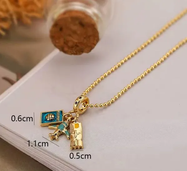 Travel Necklaces, Plane and Blue Passport - Image 2