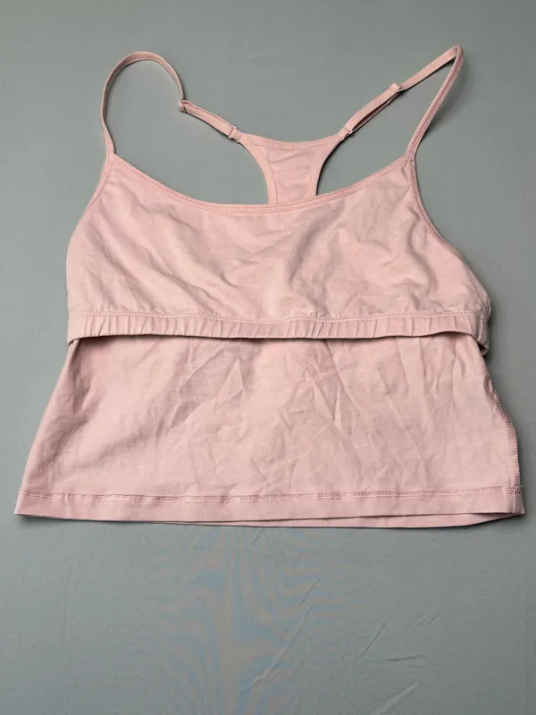 PINK Victoria’s Secret Light Pink Shelf Bra Cami Tank Top Lounge Bralette Medium - Image 5