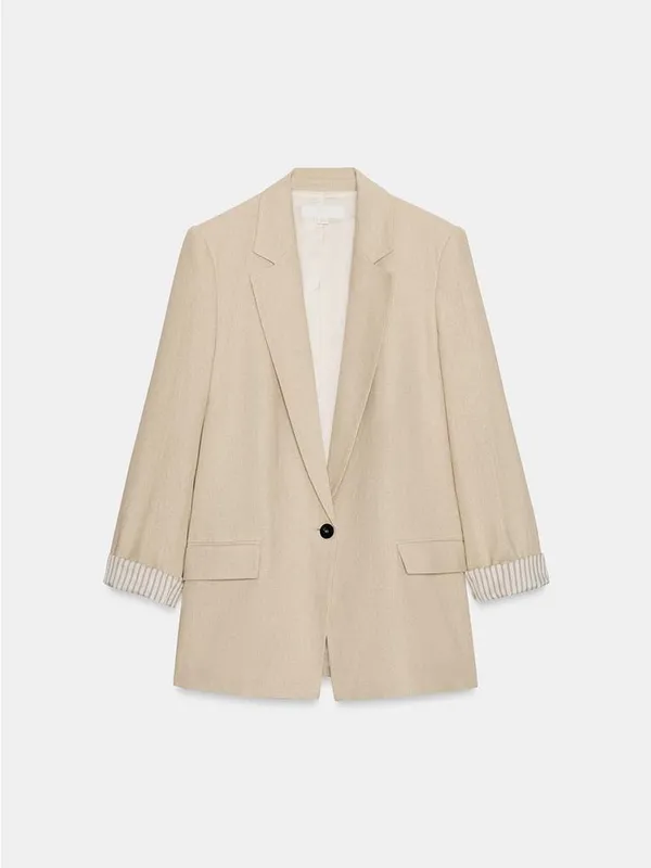 Zara Light Beige Oversized Blazer - Image 7