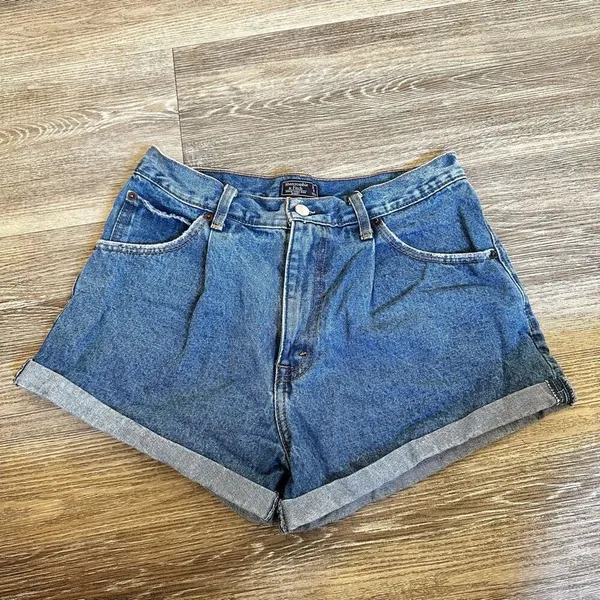 Abercrombie & Fitch Annie high rise denim shorts cuffed jean short - Image 7