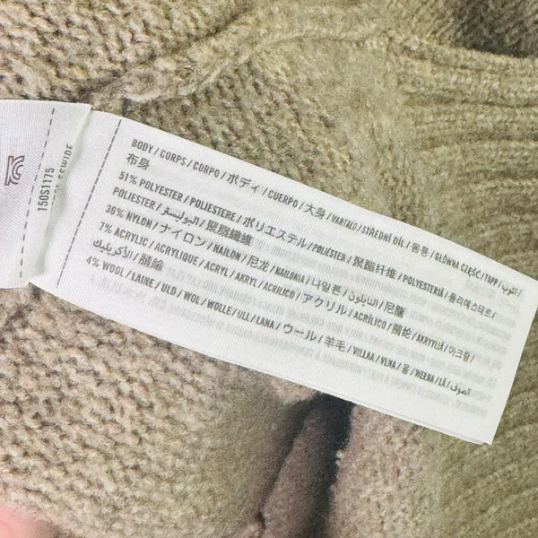 Abercrombie & Fitch Mock Neck Sweater‎ Tan Beige Wool Blend Knit Large Oversized - Image 4