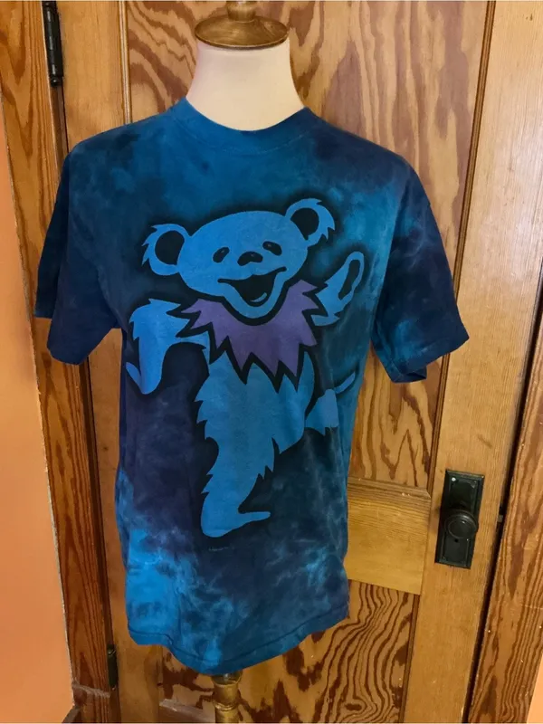 Liquid Blue Grateful Dead Dancing Bear Blue Tie Dye T Shirt Medium - Image 3