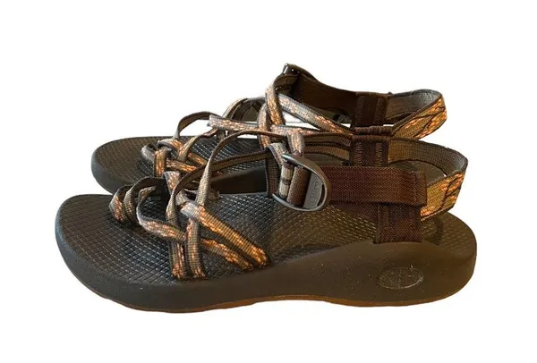 Chaco Z/2 Classic Strappy Brown Orange Sandals Sz 8 - Image 2