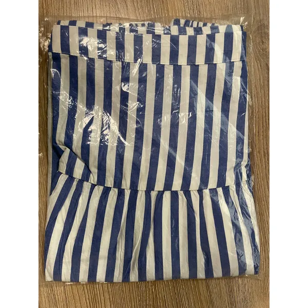 Old Navy Chambray Blue Stripe Dropped Waist Midi Skirt NEW Womens XL Flowy - Image 4