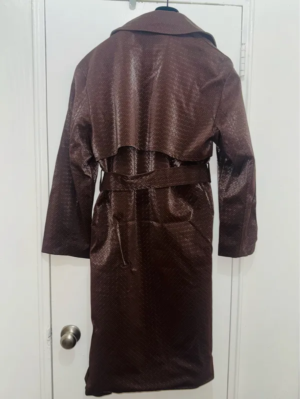 Torn By Ronny Kobo Regina Coat in Chocolate Brown size M - Image 6