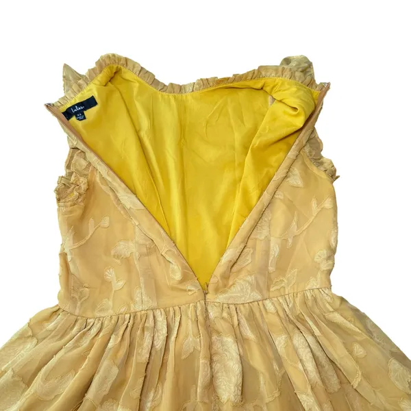 Lulus Women's‎ XS Yellow Floral Ruffle Sleeveless Mini Dress - Image 9