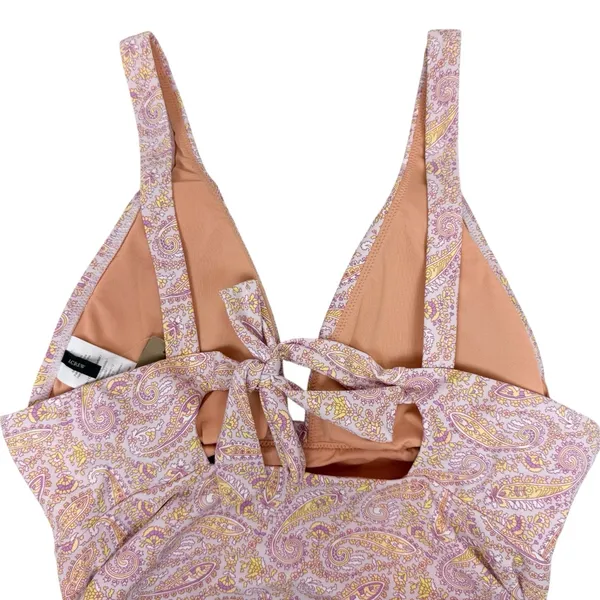 NWT J. Crew Eco Plunge One Piece‎ Swimsuit Beach Paisley Peach Size 12 - Image 10