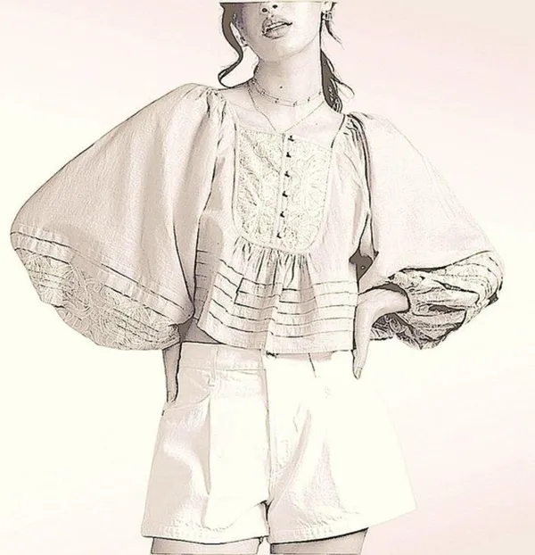 Anthropologie Shirt Women SIZE XXS White Romantic Babydoll Embroidered Victorian - Image 14