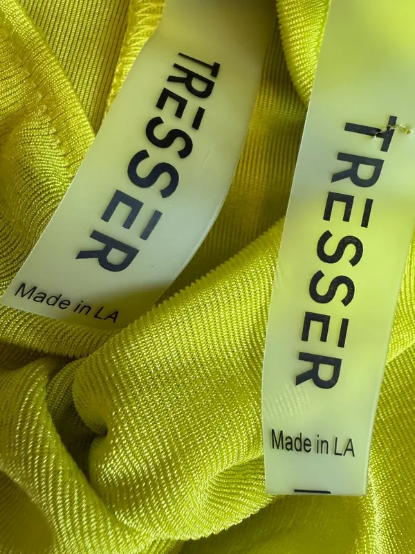 Tresser Chartreuse Twist Front Bandeau Maxi Skirt Set Small Women's - Image 13