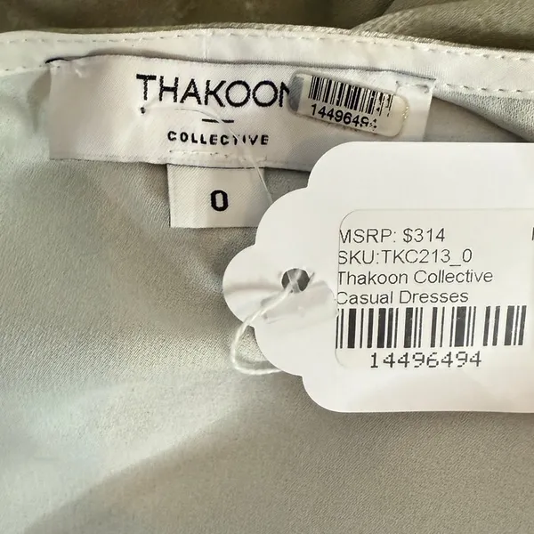 Thakoon Sleeveless Tie Dye Maxi Slip Dress Open Back Scoop Neck 0 Sage Green - Image 9