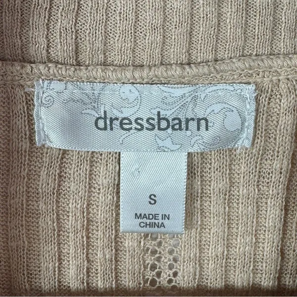 Dress Barn Vintage Open Front Cardigan Topper‎ Sweater Tan Small - Image 10