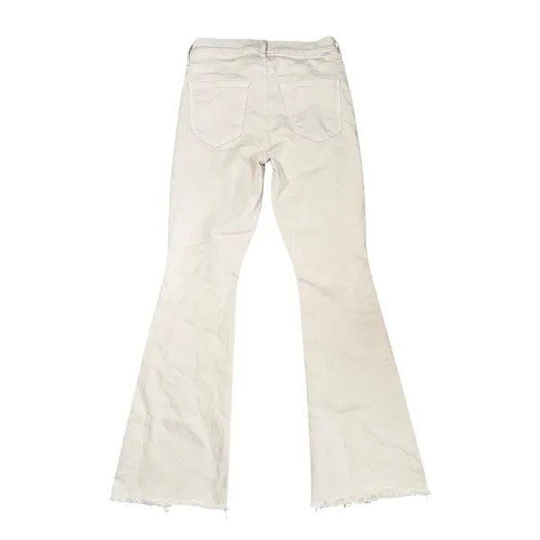 Mother The Weekender Fray Jeans Women 28 Fog Cream Good Flare Raw Hem 1535-753 - Image 7