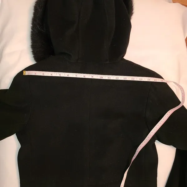 Ellen Tracy Wool Coat Blue Fox Fur Collar‎ Small Navy Blue Luxury Winter Classic - Image 15