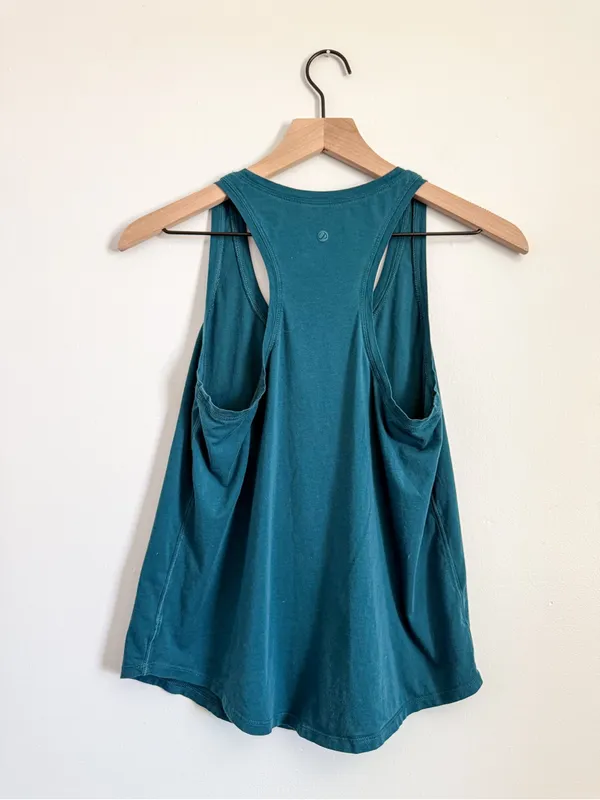 CRZ Yoga Teal Racerback Round Neck Tank Top Size Small - Image 4
