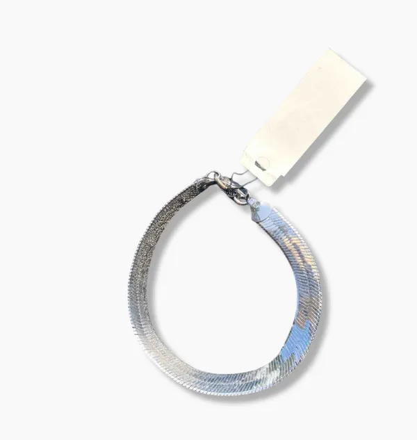 ⚜️ VTG Vintage 1990s NWT Johnathan Paul 7” Silver Plated Herringbone Chain Bracelet $29.00 ⚜️ - Image 2