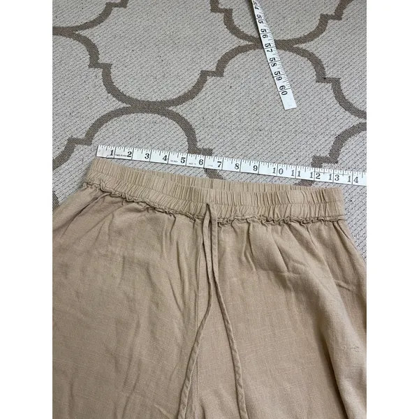Aakaa pull on wide leg cropped palazzo elastic waistband pants, size medium - Image 4